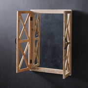 Window Shutter Mirror with Distressed Wood Frame