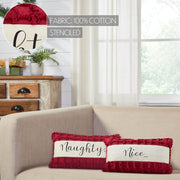 Kringle Chenille Naughty and Nice Pillow 7x13