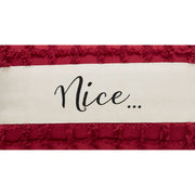 Kringle Chenille Naughty and Nice Pillow 7x13