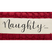 Kringle Chenille Naughty and Nice Pillow 7x13