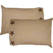 Farmhouse Star Standard Pillow Case w/Applique Star Set of 2 21x30