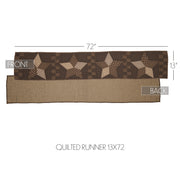 Farmhouse Star Runner Quilted 13x72