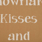 Snowflake Burlap Natural Snowflake Kisses Tea Towel Set of 2 19x28