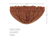 Burgundy Check Balloon Valance 15x60