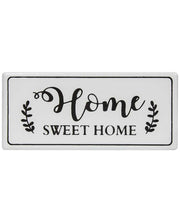 Home Sweet Home White Metal Wall Sign