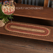 Ginger Spice Jute Stair Tread Oval Latex 8.5x27