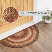 Ginger Spice Jute Rug Half Circle w/ Pad 16.5x33