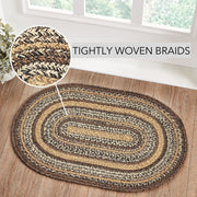 Espresso Jute Rug Oval w/ Pad 20x30