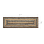 Espresso Jute Rug/Runner Rect w/ Pad 22x72