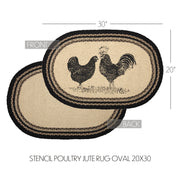 Sawyer Mill Charcoal Poultry Jute Rug Oval w/ Pad 20x30