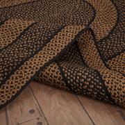 Black & Tan Jute Rug Oval w/ Pad 60x96