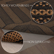 Black & Tan Jute Rug Rect w/ Pad 60x96
