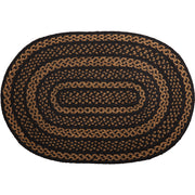 Black & Tan Jute Rug Oval w/ Pad 20x30