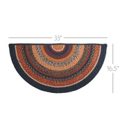 Stratton Jute Rug Half Circle w/ Pad 16.5x33