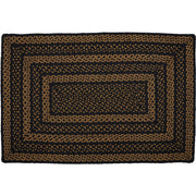 Black & Tan Jute Rug Rect w/ Pad 24x36