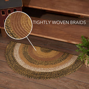Kettle Grove Jute Rug Half Circle w/ Pad 16.5x33
