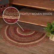 Cider Mill Jute Rug Half Circle w/ Pad 16.5x33