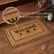 Kettle Grove Jute Rug Rect Stencil Welcome w/ Pad 20x30
