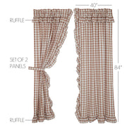 Annie Buffalo Portabella Check Ruffled Panel Set of 2 84x40