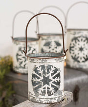 White Vintage Snowflake Buckets