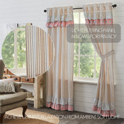Kaila Ticking Blue Ruffled Panel Set of 2 84x40