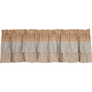 Kaila Ticking Gold Ruffled Valance 16x60