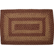 Burgundy Tan Jute Rug Rect w/ Pad 20x30