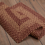 Burgundy Tan Jute Rug Rect w/ Pad 20x30
