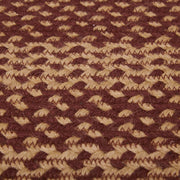 Burgundy Tan Jute Rug Oval w/ Pad 24x36
