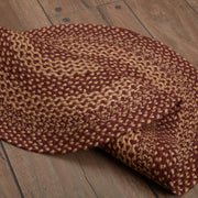 Burgundy Tan Jute Rug Oval w/ Pad 24x36