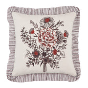Florette Floral Bouquet Ruffled Pillow 18x18