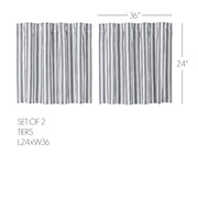 Sawyer Mill Black Ticking Stripe Tier Set of 2 L24xW36
