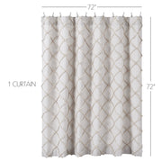 Frayed Lattice Oatmeal Shower Curtain 72x72