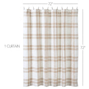 Wheat Plaid Shower Curtain 72x72