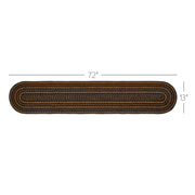 Black & Tan Jute Oval Runner 13x72