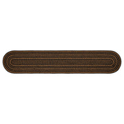 Black & Tan Jute Oval Runner 13x72