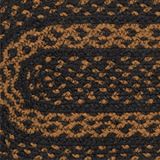 Black & Tan Jute Oval Runner 13x72