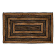 Black & Tan Jute Rug Rect w/ Pad 36x60