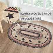 Colonial Star Jute Rug Oval w/ Pad 24x36