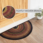 Heritage Farms Jute Rug Half Circle w/ Pad 16.5x33