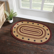 Potomac Jute Rug Oval Stencil Stars 24x36