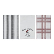 Annie Check Vintage Santa Tea Towel Set of 3 19x28