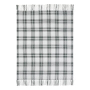 Harper Plaid Green White Woven Throw 50x60