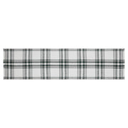 Harper Plaid Green White Runner Fringed 12x48
