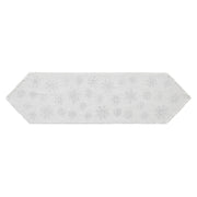 Yuletide Burlap Antique White Snowflake Runner 12x48