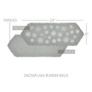 Yuletide Burlap Dove Grey Snowflake Runner 8x24