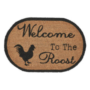 Down Home Welcome to the Roost Coir Rug Oval 20x30