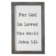 John 3:16 Wooden Shadow Box Frame 14x9x1