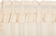 Muslin Ruffled Unbleached Natural Prairie Short Panel Set of 2 63x36x18