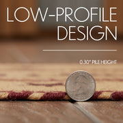 Burgundy Tan Jute Rug Oval w/ Pad 60x96